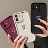 Однотонний чохол для телефону з візерунком у формі серця для iPhone 16 15 14 13 Pro Max 12 11 Pro 16E 17E 17, однотонний, ударостійкий, із захистом камери, м'який чохол
