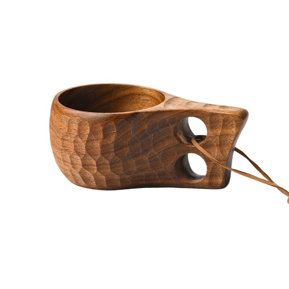 Finnish Cup Rubber Wood Breakfast Cup Turtle Shell Breakfast Cup Water Cup Acacia Wood Milk Cup