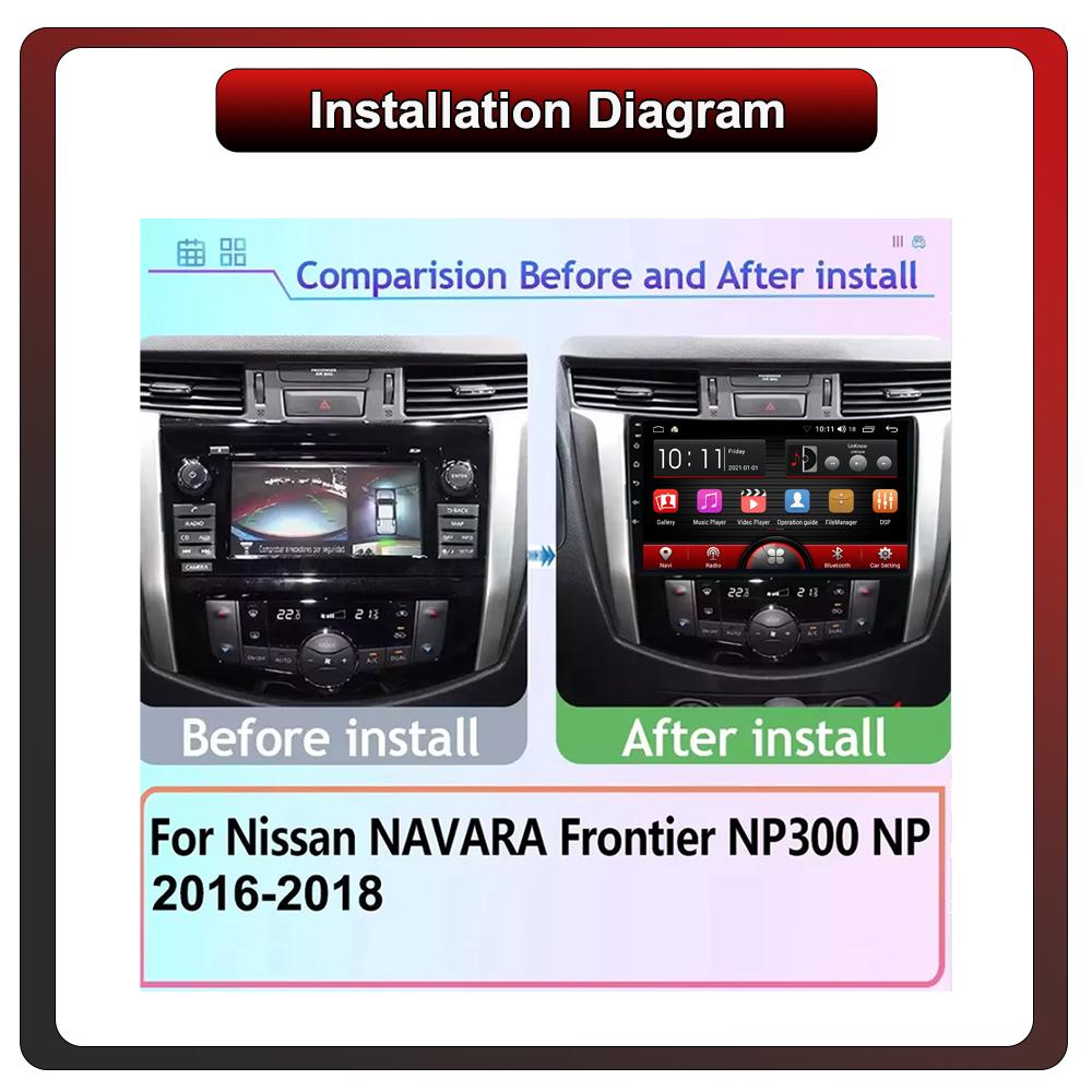 2Din Android Car-Play Car Radio,Nissan NAVARA NP300 2016-2018,Multimedia Player Head Unit Stereo GPS Navigation BT WIFI,1+16GB