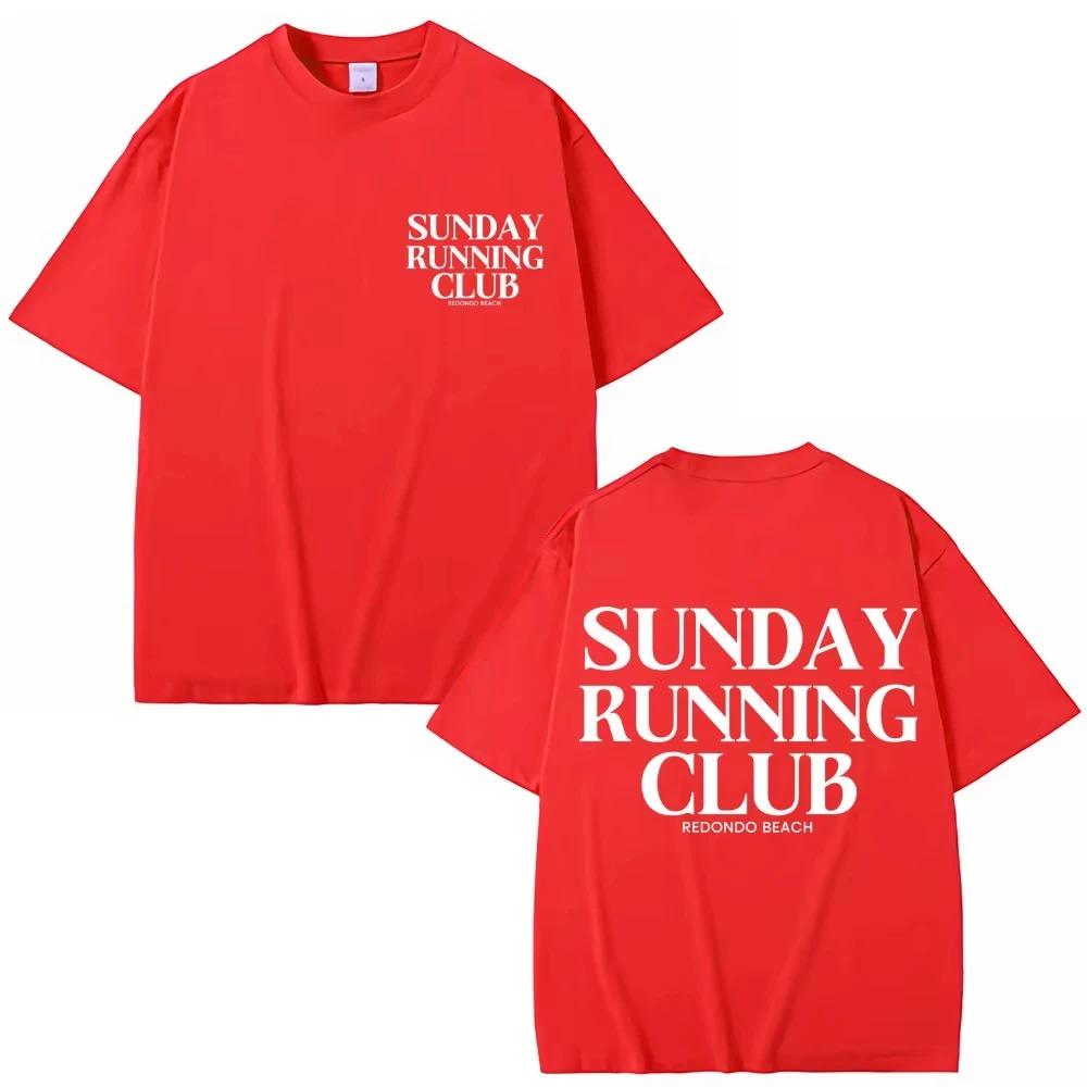 2026 Neues Sonntags-Laufclub-Grafik-T-Shirts Herren Damen Sportmode Kurzarm Baumwolle Lässig Sommer-T-Shirt Streetwear