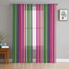 Colorful Stripes Bedroom Transparent Sheer Curtains Holiday Decoration Window Voile Tulle Curtain