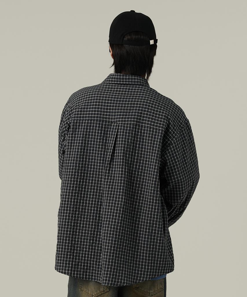 ANALOG MOOD Plaid Cotton Check Shirt (Black)