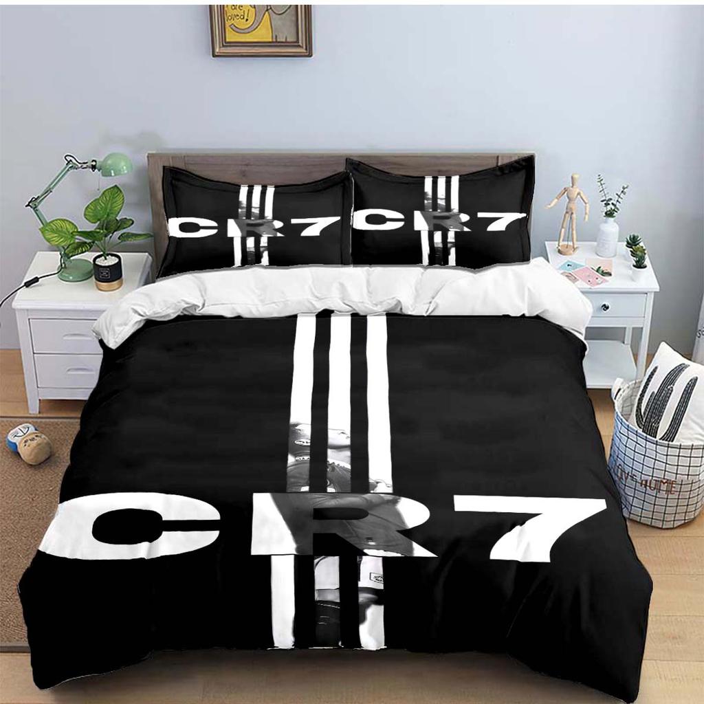 Fashionfootball Star R-Ronaldo Printing Bedding Set Duvet Cover Comforter Bed Youth Kids Girl Boys Luxury Birthday Gift