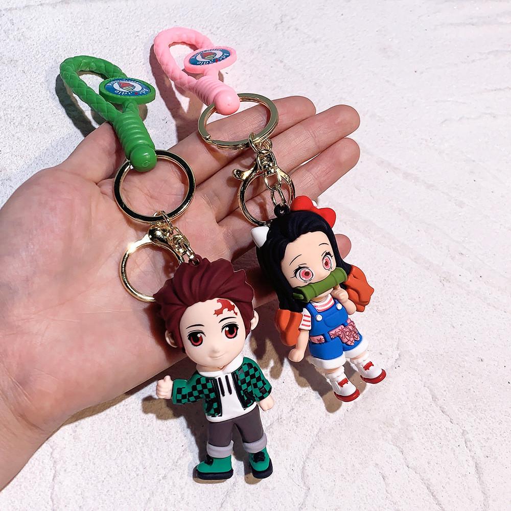 Brelocuri adorabile Demon Slayer Nezuko Zenitsu cuplu Figurine anime drăguțe Obiecte de colecție