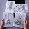 1pc Scenic Spot Hohl Schablone Pre Tracing Herrscher Scratch Kunst Papier Vorlage DIY Scrapbooking Album Dekoration