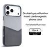 Fabric Cloth Pu Leather Phone Case for iPhone 17 Pro Max 17 Air 17 Contrast Color Card Insertion Magnetic Magsafe Card Bag Cover