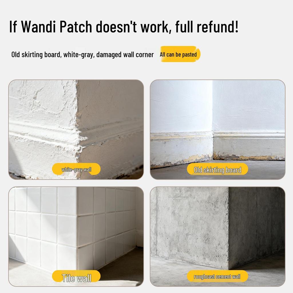 Thickened Waterproof PVC Self-Adhesive Tile-Look Baseboard Sticker