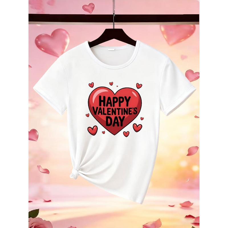 European Size 1pc Valentine's Day Limited Edition Women's Spring Valentine's Day Limited New T-Shirt