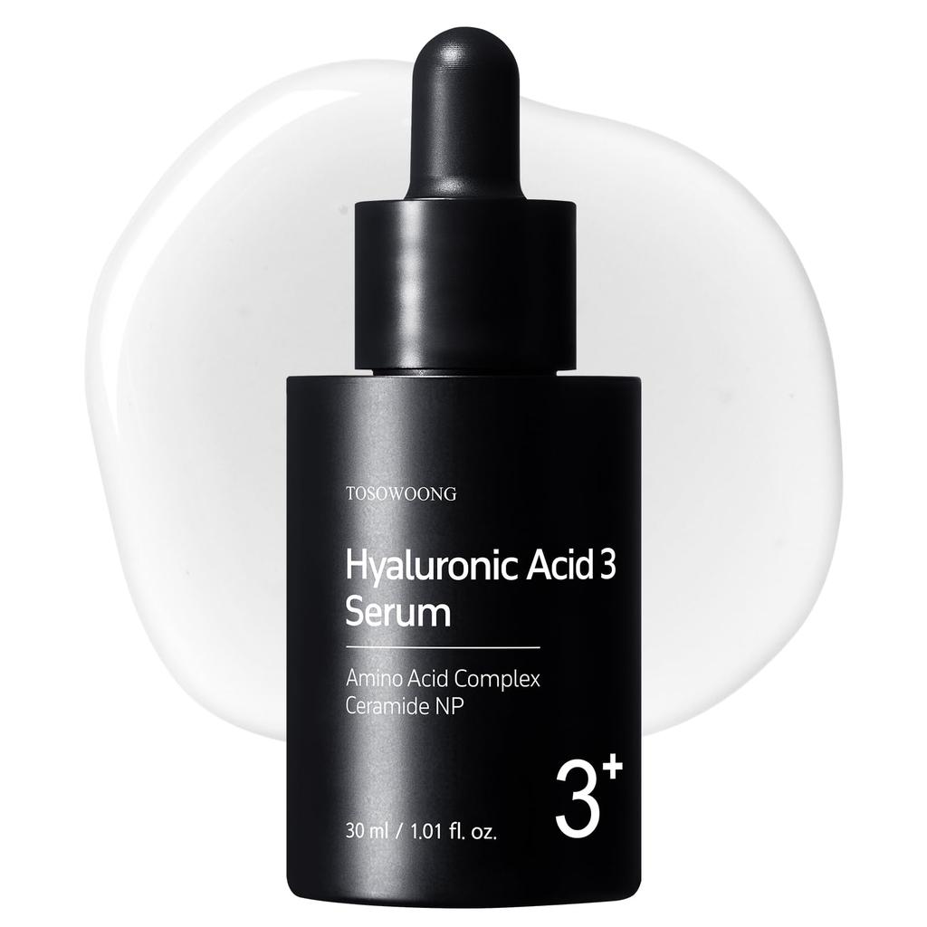 TOSOWOONG Hyaluronic Acid 3 Serum 30ml: Hyaluronic Acid, Ceramide, Moisture, Hydration, Radiance, Hydration, Suitable for Sensitive, Combination, and