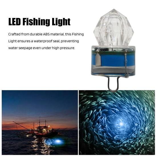 Underwater Fishing Lamp Waterproof Colorful LED Fish Luring Light Submersible Deep Drop Fish Attraction Gathering Lamp Fishing Accessories