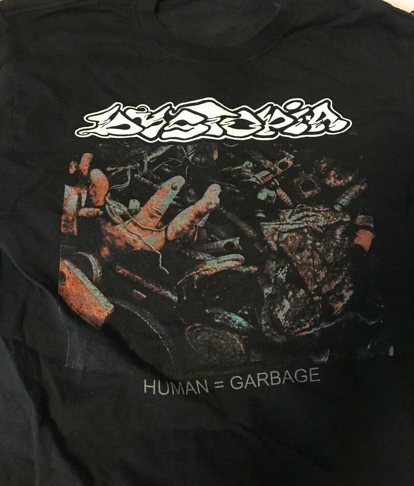 DYSTOPIA BAND HUMAN=GARBAGE Shirt Short Sleeve Black Unisex T-Shirt