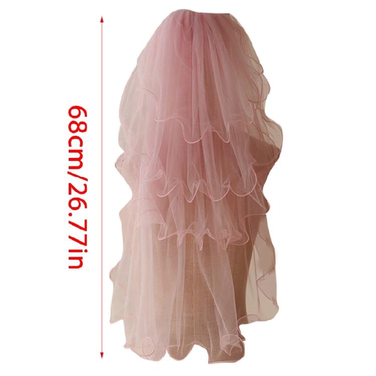 Bride Veil Wedding Veil Multi Layer Short Veil with Hair Comb Bridal Shower Veil