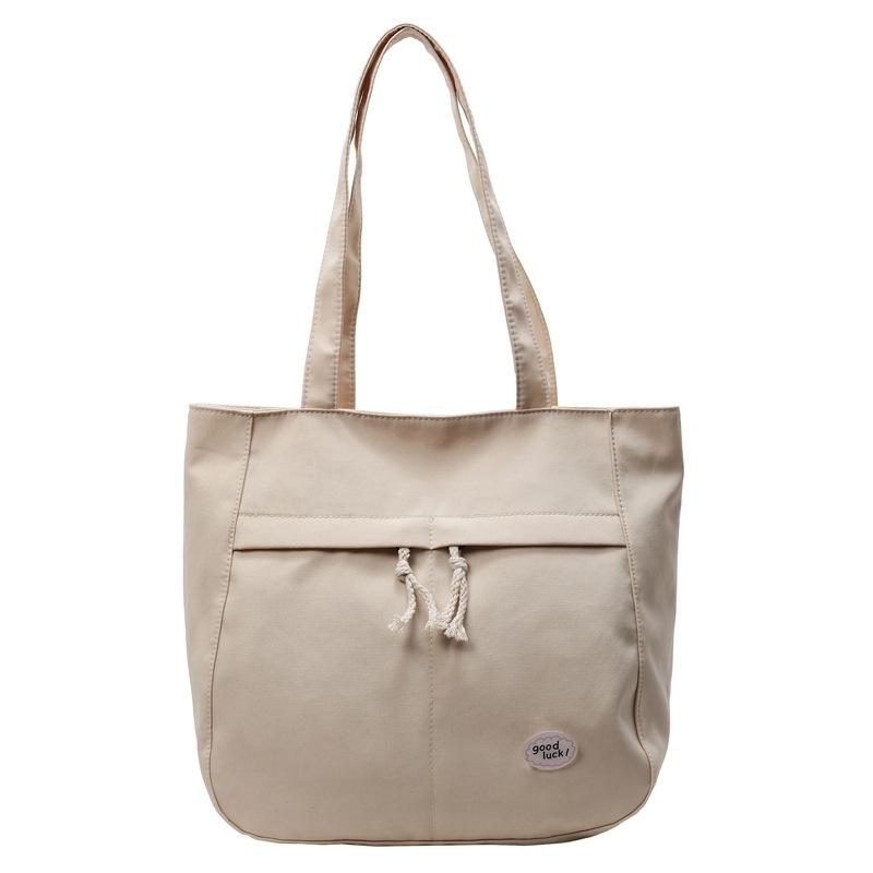 Large-capacity Student Make-up Bag, Simple Leisure, Literary and Versatile Shoulder Bag, Commuter Fabric Handbag