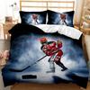 Ice Hockey Duvet Cover Set Twin Hockey Sport Player Bedding Set Winter Extreme Sport Game Polyester Comforter Cover Set King