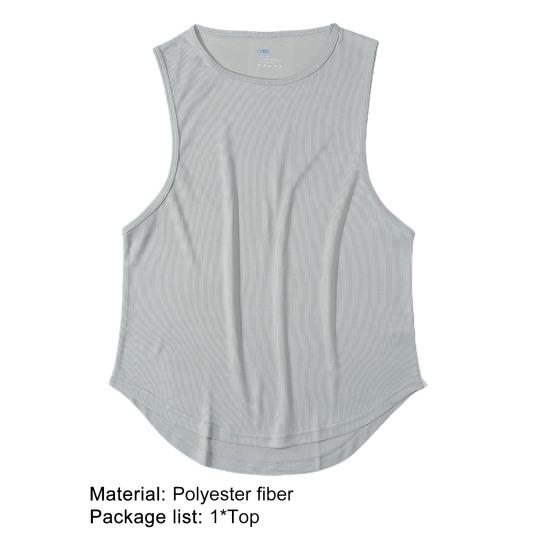 Heren Vest Effen Kleur Mouwloos Polyester Zomer Fitness Top voor Sport