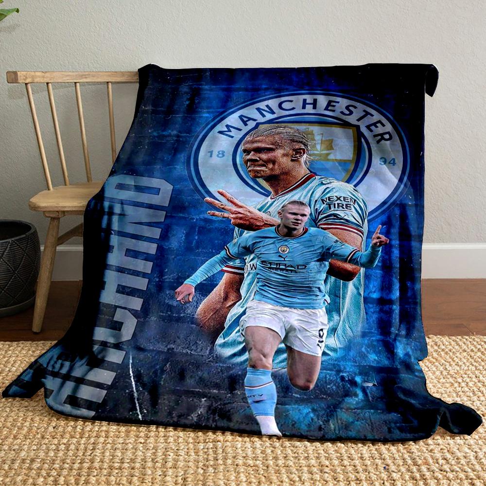 Manchester City Designed Flannel Blanket for Bedroom, Living Room, Sofa, and Nap