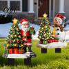 Winter Wonderland Garden Decor Santa Claus Stake, Christmas Acrylic Snowman Yard Sign, 2D Festive Lawn Inserts for Flat Snowy Cottage Ornament Pathway