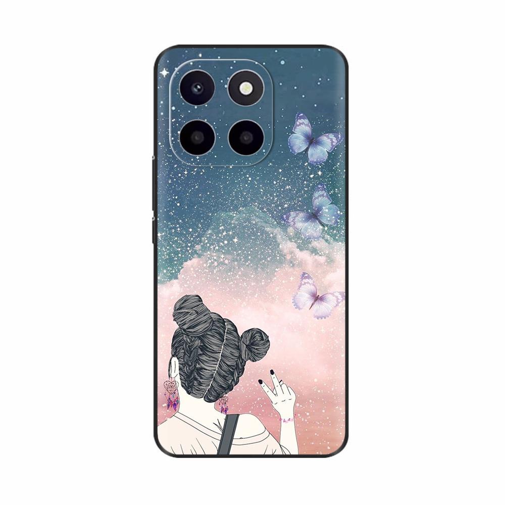 For Honor X6c Case Cute TPU Silicone Phone Cases For Honor X6c Back Cover HonorX6c X 6C Printed Flower Soft Silicon Coque Fundas