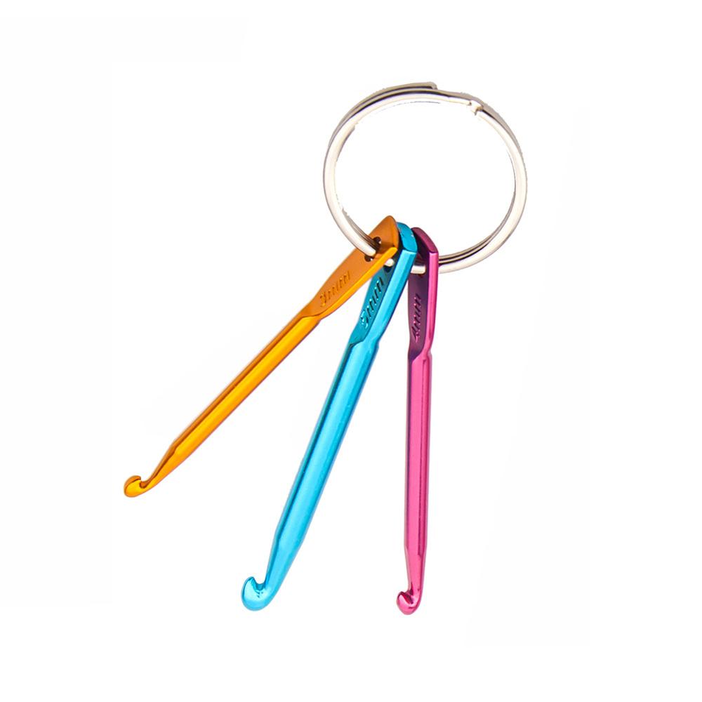 3Sizes/set Fashion DIY Crafts Tools Crochet Hooks Keychain Knitting Needles Aluminum
