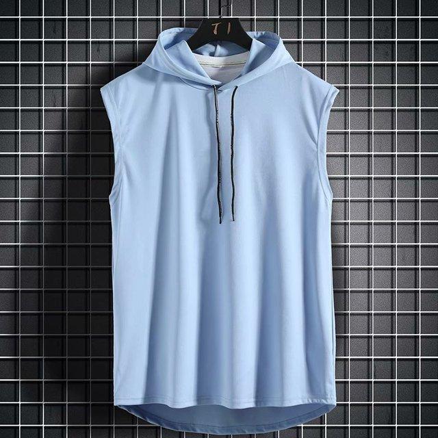Bărbați fără mâneci, vestă cu glugă, topuri, hip hop, tricou, haine de damă