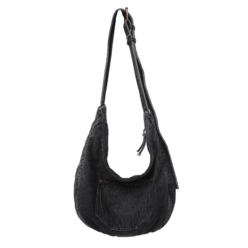 Borse a Spalla in Denim Blu alla Moda per Donna Stile Coreano Tela Casual Borse a Tracolla 2026 Nuove Borse Femminili in Tessuto Pastorale