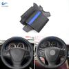 For BMW X3 F25 2011-2016 X5 F15 2013 2014 2015 2016 2017 Perforated Leather Blue Bar Hand-stitched Car Steering Wheel Cover Trim
