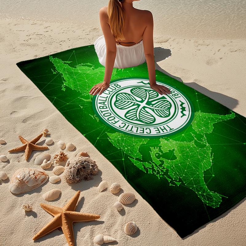Celtic Football Club Crest Beach Towel, Super Soft Microfiber, Gift for Her/Him, Birthday, for Pool, Beach, Travel, Home Decor Fan Gifts