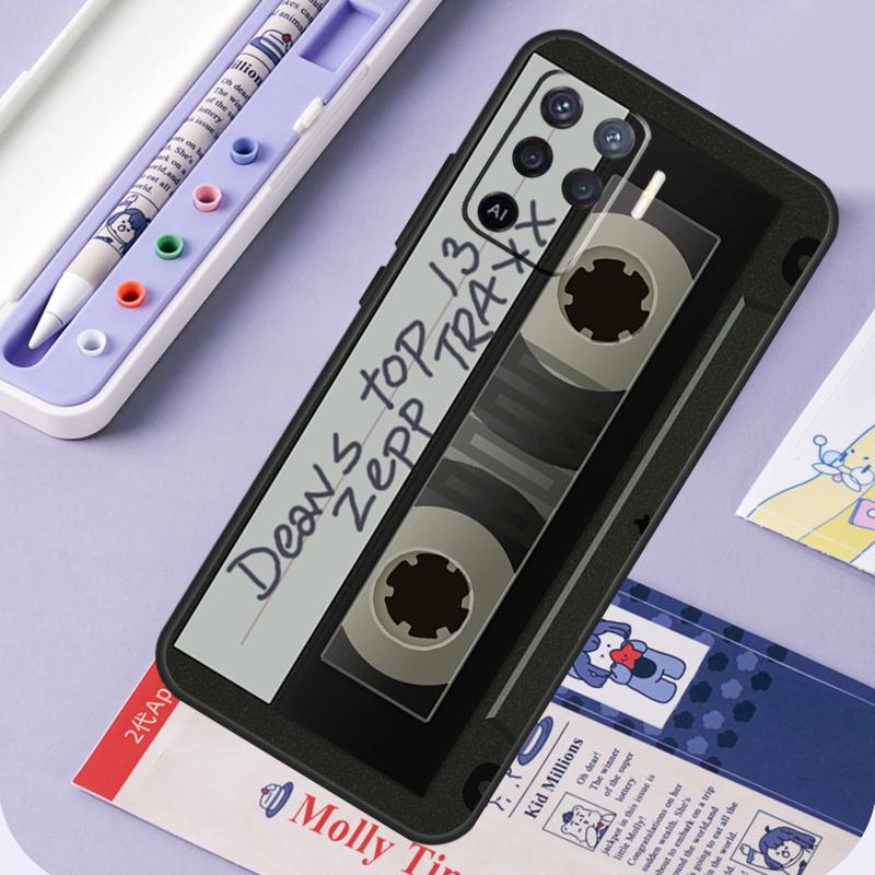 Vintage Cassette Tape Retro Style For Oppo A96 A76 A16 A94 A74 A54 A15 A18 A38 A58 A78 A98 A40 A60 A80 A57 A17 A77 A5 Pro Case