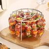 Vertical Kebab Skewer Rack for Air Fryer Oven Round BBQ Grilling Stand Rust-Resistant Stainless Steel Air Fryer Accessory for Even Cooking