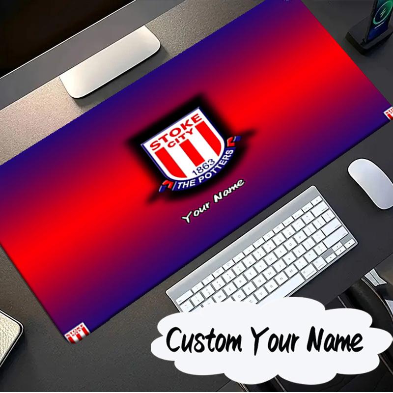 Custom Name Mouse Pad Stoke City Football Club Mouse Pad, Gaming Mouse Pad, Keyboard Pad, Desk Decor for Computer Notebook Fan Birthday Gift