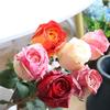 10 Flowers 58cm Artificial Flowers Pink Artificial Roses Fake Flowers Blossom Bride Bouquet for Wedding Home Decor