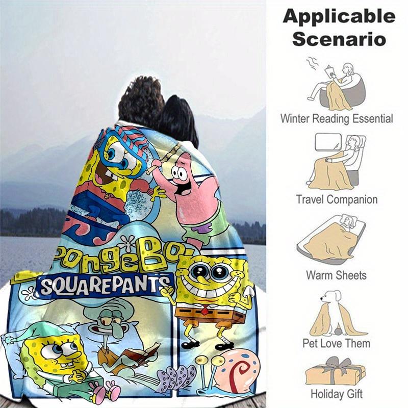 1pc, SpongeBob SquarePants Throw Blanket, Soft & Cozy Blanket for Couch, Bed, Travel, Camping, Car, Beach, Office Nap, Perfect Gift for FriendsA037