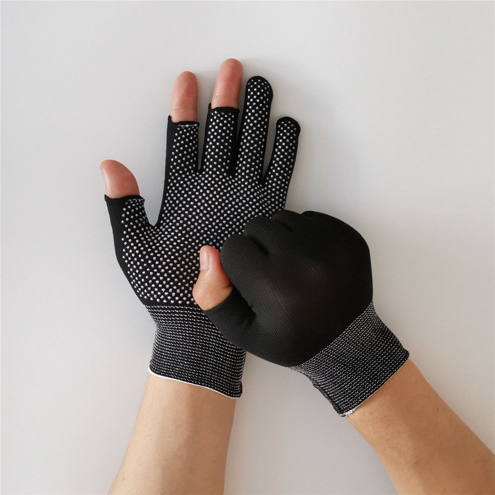 Sunscreen Stretch Driving Mittens Sun Protection Open/Half Fingers Anti-Slip Fishing Gloves