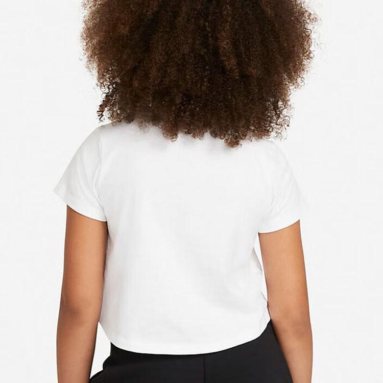 Nike Logo Print Casual Short Sleeve T-Shirt Kids Tops White DA6925-102