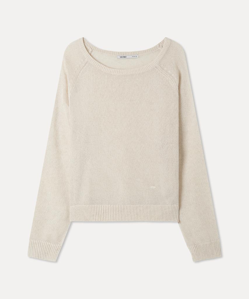 MIXXO [Essential] Linen See-Through Long Sleeve Knit_Miwkag520T