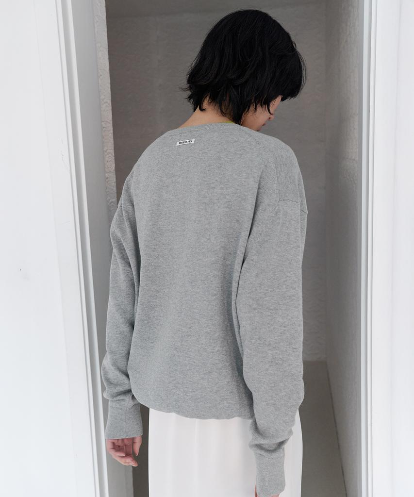Leuba All-Day Cotton V-Neck Knit - Melange Gray