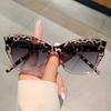 Lunettes de soleil œil de chat pour femme Dégradé léopard Design mode vintage Rétro Lunettes de voyage pour dame Pare-soleil féminin