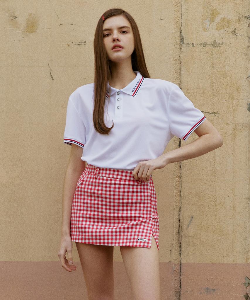 Candini Red Check Set-Up Skirt
