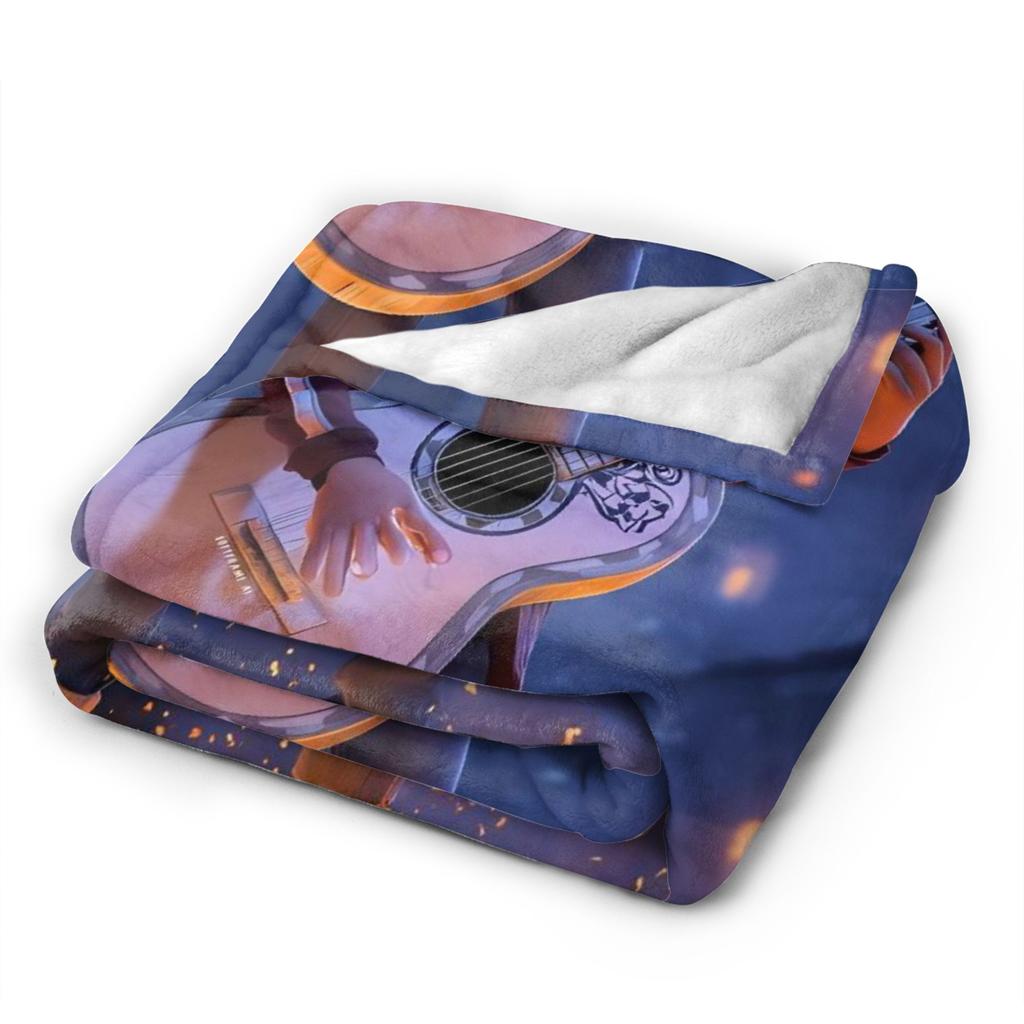 Coco Movie Cartoon Knitted Blankets Fleece Warm Throw Blanket for Airplane Travel Bedroom Quilt