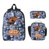 Zaino per Bambini Grizzy e i Lemming Zaino per la Scuola Zainetto Leggero Set Zaino per Libri Astucci Portapranzo per Bambini e Bambine Zainetti per l'Asilo