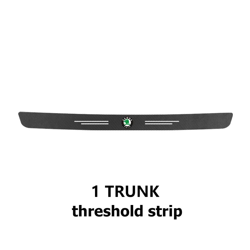 Car Carbon Fiber Door Sill Anti-Scratch Guard Sticker Accessories For Skoda Kodiaq Fabia Kamiq Karoq Octavia 2 3 Rapid Scala  MG7