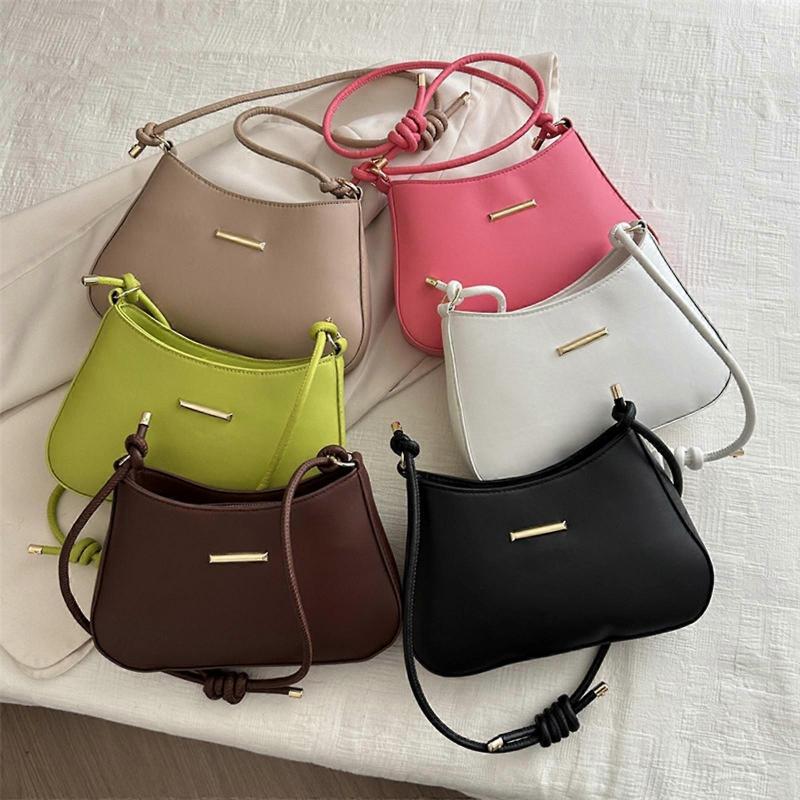 Borsa a mano da donna sotto il braccio Portatile Elegante Borsa Tote per Shopping in strada Festa Nera