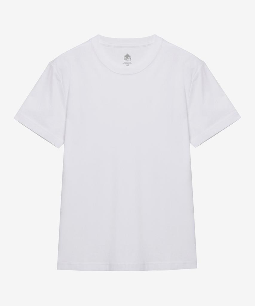 BASIC HOUSE [2Pack] 30S Cotton Regular Fit Round Plain Short Sleeve T-Shirt 2 Pack (6 Colors) Lats0126 (B Type)