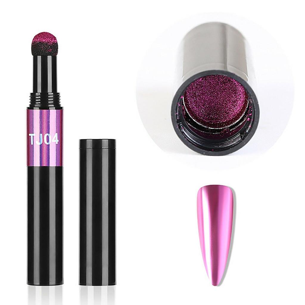 12 Color Air Cushion Nail Powder Pen Holographic Nails Powder with Mirror Effect