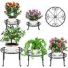 5Pcs Plant Stand Sturdy Base Rust-free Weather-resistant Iron Art Heavy Duty