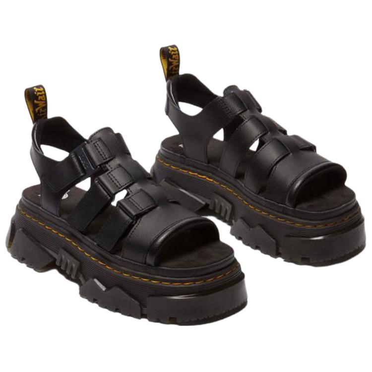 Dr. Martens Mattison 3 PU Leather Minimalist Comfortable Roman Sandals Women Sandals Black 40891001