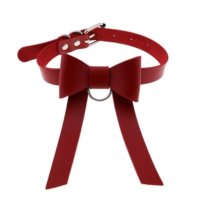 Punk Goth Red PU Leather Choker Collar Sexy Spike Neck Strap Clavicle Necklaces for Women Men Jewelry Gothic Accessories