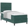 Box Spring Bed with Mattress Dark Green 100 X 200 Cm Velvet
