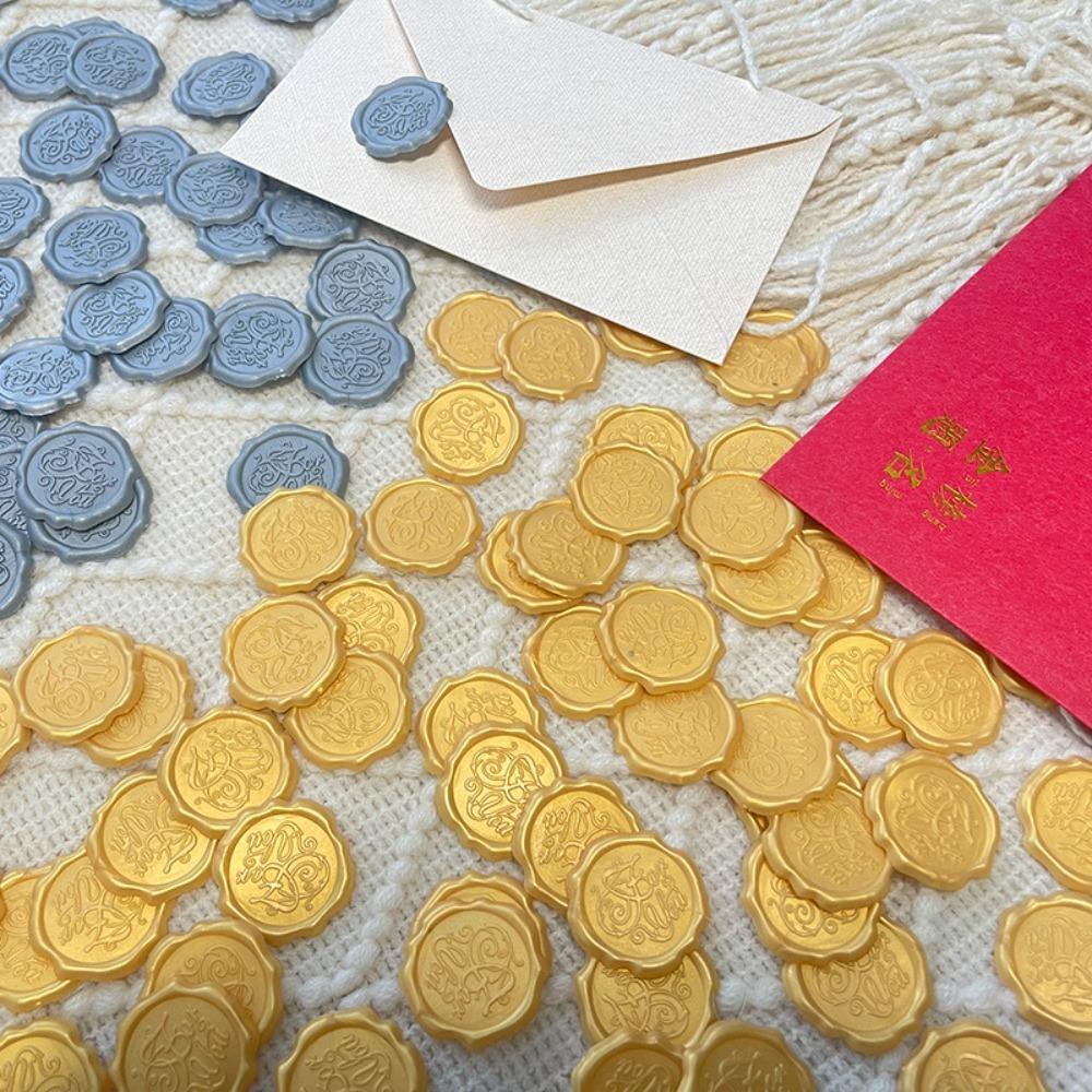 10pcs Personalized Wax Seal Stickers Exquisite Self Adhesive Wedding Invitation Stickers DIY Round Envelope Seal Stickers