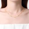 Fashion Simple Beads Chain Necklace Bracelet for Women Girls Gold Color Trendy Stainless Steel Jewelry Sets